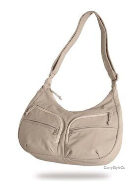Lightweight RFID Crossbody Bag with Bottle Holder and Zip Pockets
